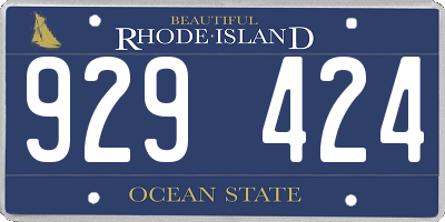 RI license plate 929424