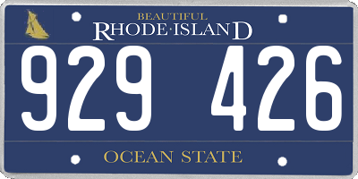 RI license plate 929426
