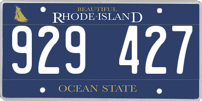 RI license plate 929427