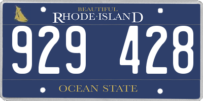 RI license plate 929428