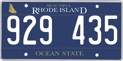 RI license plate 929435