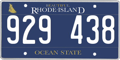 RI license plate 929438
