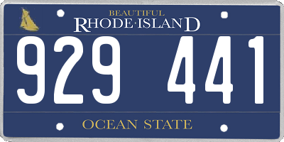 RI license plate 929441