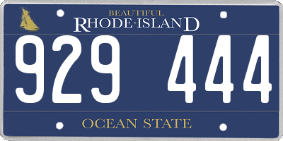 RI license plate 929444
