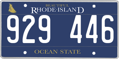 RI license plate 929446