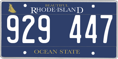 RI license plate 929447
