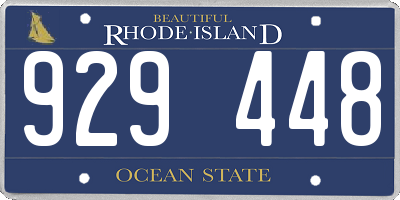 RI license plate 929448