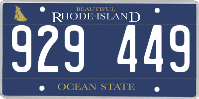 RI license plate 929449