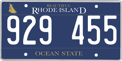 RI license plate 929455