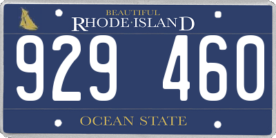 RI license plate 929460