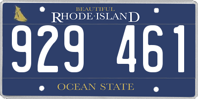 RI license plate 929461