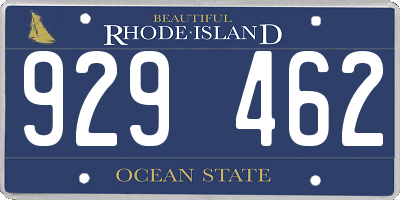 RI license plate 929462