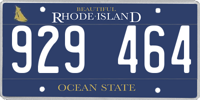 RI license plate 929464