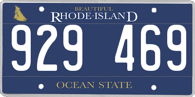 RI license plate 929469
