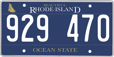 RI license plate 929470