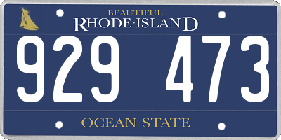RI license plate 929473