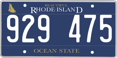 RI license plate 929475