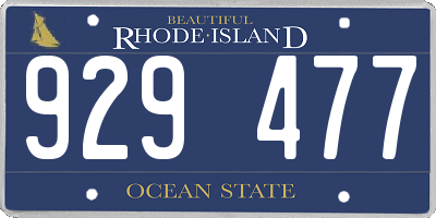 RI license plate 929477