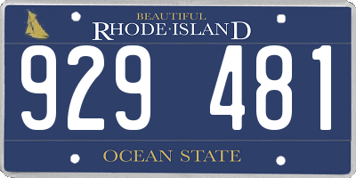 RI license plate 929481