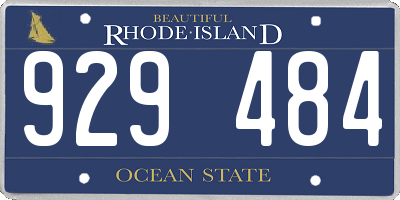 RI license plate 929484