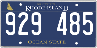 RI license plate 929485