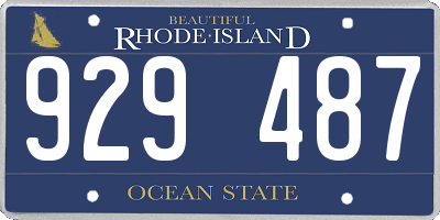 RI license plate 929487