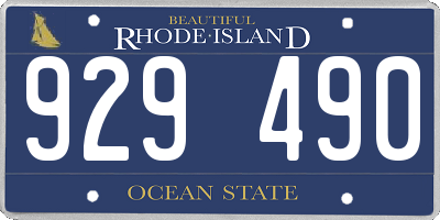 RI license plate 929490