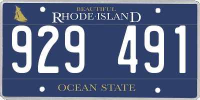 RI license plate 929491