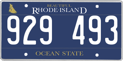RI license plate 929493