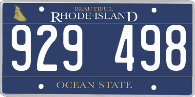 RI license plate 929498