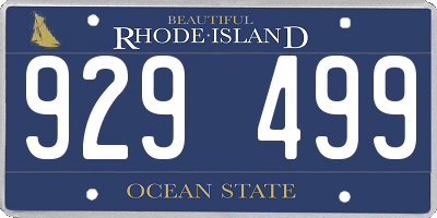 RI license plate 929499