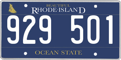 RI license plate 929501