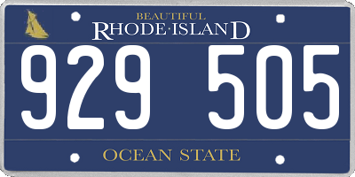 RI license plate 929505