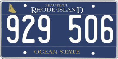 RI license plate 929506