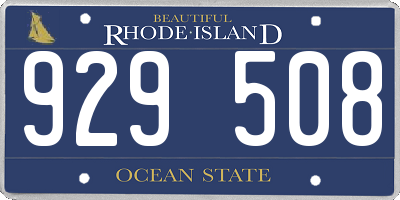 RI license plate 929508