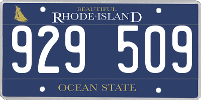 RI license plate 929509