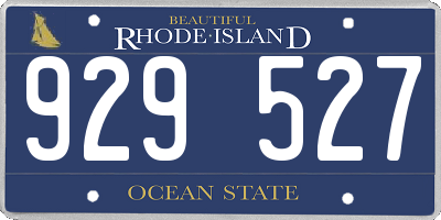 RI license plate 929527