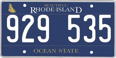 RI license plate 929535