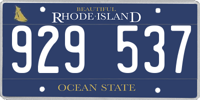 RI license plate 929537
