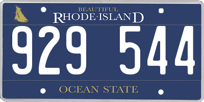 RI license plate 929544