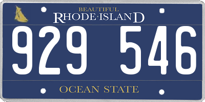 RI license plate 929546