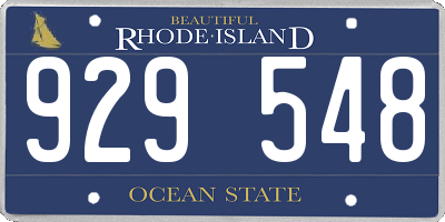 RI license plate 929548
