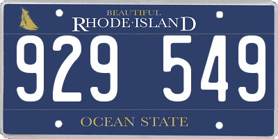 RI license plate 929549