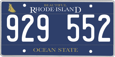 RI license plate 929552