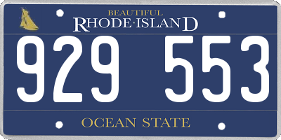 RI license plate 929553