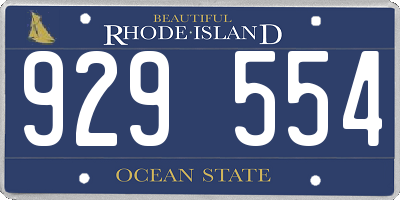 RI license plate 929554