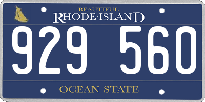 RI license plate 929560