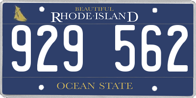 RI license plate 929562