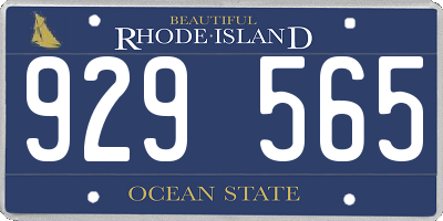RI license plate 929565