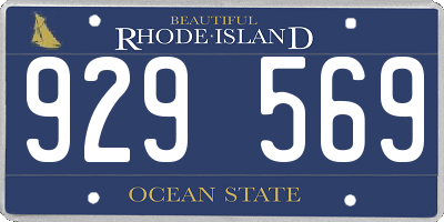 RI license plate 929569